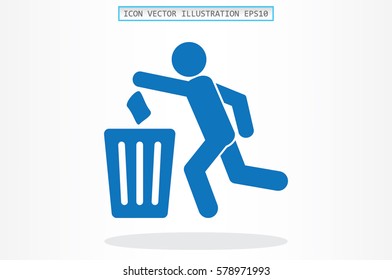 Trash Bin icon vector illustration.