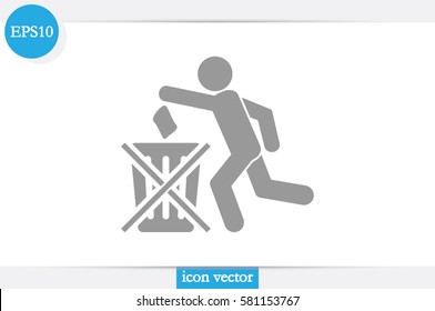 Trash Bin icon vector illustration.