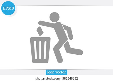 Trash Bin icon vector illustration 