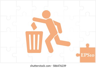 Trash Bin icon vector illustration eps10