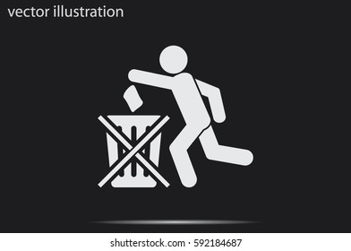Trash Bin icon vector illustration.