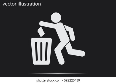 Trash Bin icon vector illustration.