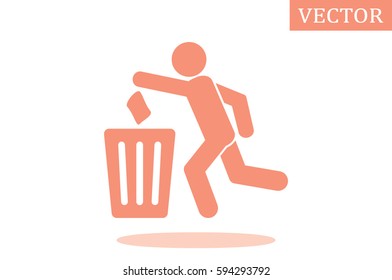 Trash Bin icon vector illustration.