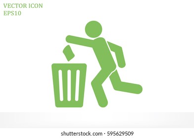 Trash Bin icon vector illustration.
