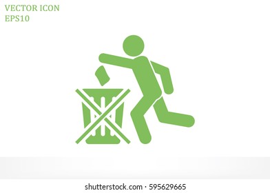 Trash Bin icon vector illustration.