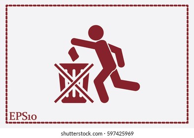 Trash Bin icon vector illustration eps10.