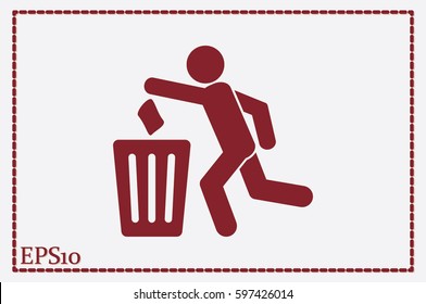 Trash Bin icon vector illustration eps10