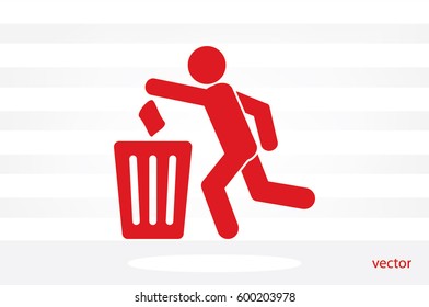 Trash Bin icon vector illustration eps10