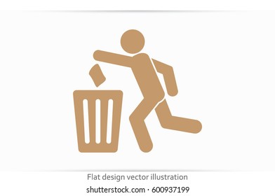 Trash Bin icon vector illustration eps10