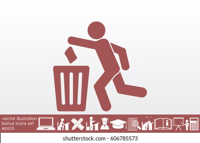 Trash Bin icon vector illustration eps10