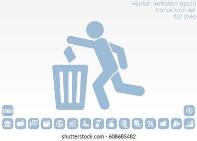 Trash Bin icon vector illustration eps10