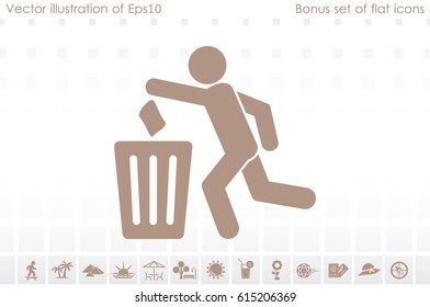 Trash Bin icon vector illustration eps10