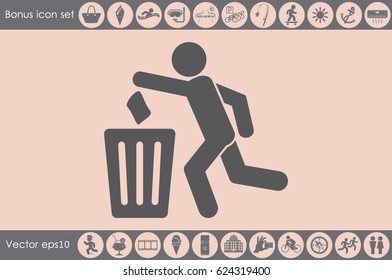 Trash Bin icon vector illustration eps10