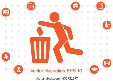 Trash Bin icon vector illustration eps10