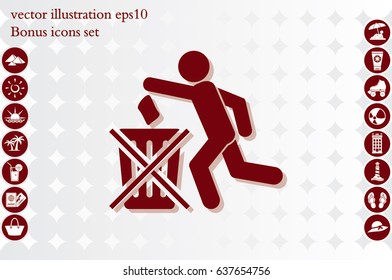 Trash Bin icon vector illustration eps10.