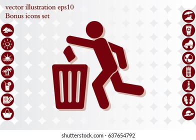 Trash Bin icon vector illustration eps10
