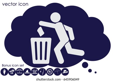 Trash Bin icon vector illustration eps10