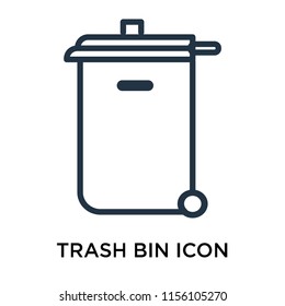 Trash bin icon vector isolated on white background. thin symbols or lined elements in outline style