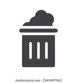 Trash bin icon Vector logo outline