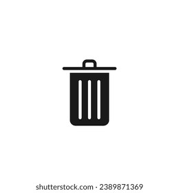 Vector de icono de la papelera de bloqueo. Símbolo del icono de la papelera de reciclaje. Borrar vector de iconos. Icono de eliminación.