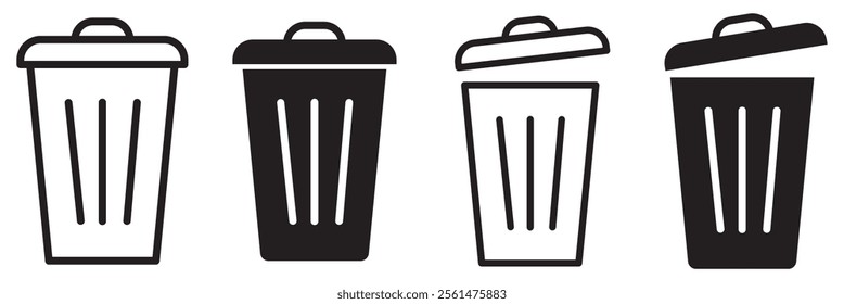 Trash bin icon vector. Recycle bin icon symbol. Dustbin icon in trendy flat design .