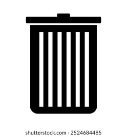 Trash bin icon. Waste container graphic. Garbage disposal symbol. Simple vector design.
