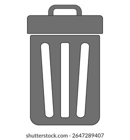 Trash bin icon. Waste container symbol. Grey background illustration. Vector graphic.