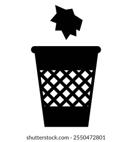 Trash Bin Icon for Waste Management and Cleanliness Design