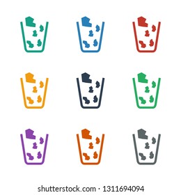 trash bin icon white background. Editable filled trash bin icon from company. Trendy trash bin icon for web and mobile.
