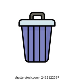 icono de cubo de basura con ilustración de material vectorial de fondo blanco