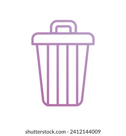 trash bin icon with white background vector stock illustration