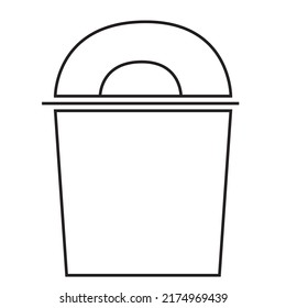 Trash bin icon without recycle symbol isolated on white background vector illustration