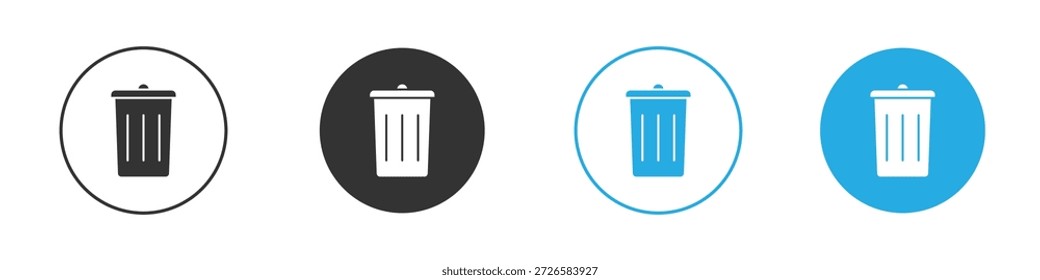 Iconos de papelera, para el concepto móvil y el Diseño web. Ilustración vectorial. EPS10
