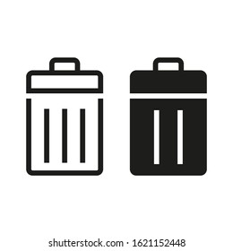 Trash bin icons on white background.