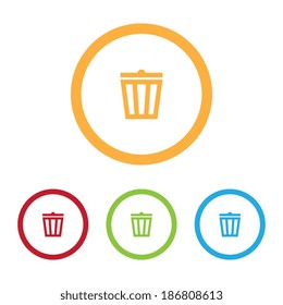 Trash Bin Icons With Rings