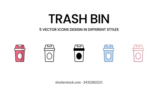 Iconos de papelera conjunto ilustración vectorial de stock aislado sobre iconos de fondo blanco.