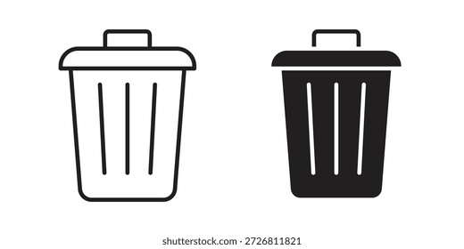 Colección de Vector de iconos de papelera para Diseños web. iconos planos