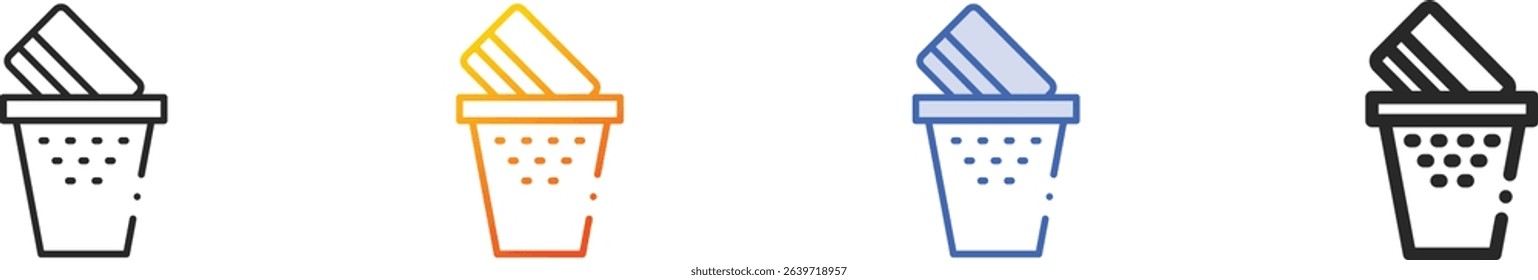 trash bin icon.Thin Linear, Gradient, Blue Stroke and bold Style Design Isolated On White Background