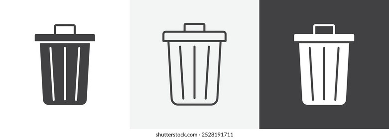 Icono de papelera. Ilustración vectorial lineal plana moderna de moda sobre fondo blanco.