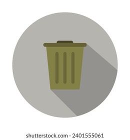 Trash bin illustrated on white background