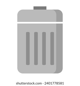 Trash bin illustrated on white background