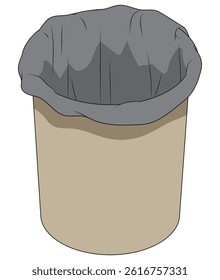 A trash bin. Illustration in colors and vector format.  