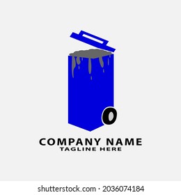 Design des Trash-bin-Illustrationslogos