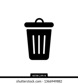 Trash Bin Illustration Logo Template