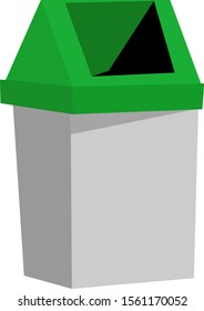 Trash bin, illustration, vector on white background.
