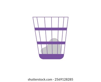 Trash Bin Isolated on White. Rubbish Bin, Recycle Bin Trash Icon Sign Vector. Trash Bin Vector Illustration - Rubbish, Recycling, and Waste Disposal Icon Design