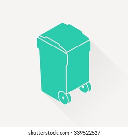 trash bin isometric 3d icon