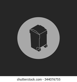 trash bin isometric 3d icon
