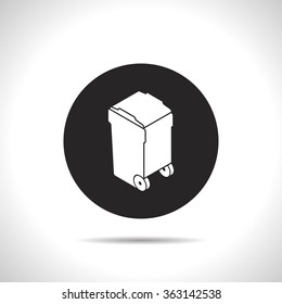 trash bin isometric 3d icon