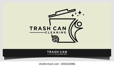 papelera con la plantilla de diseño de logotipo de línea